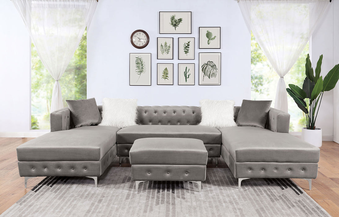 CIABATTONI Sectional w/ Ottoman, Gray image