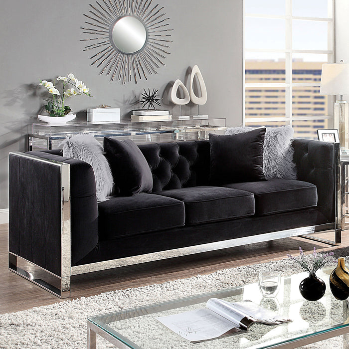 EVADNE Sofa w/ Pillows, Black image