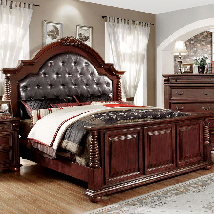 Esperia Brown Cherry Queen Bed image