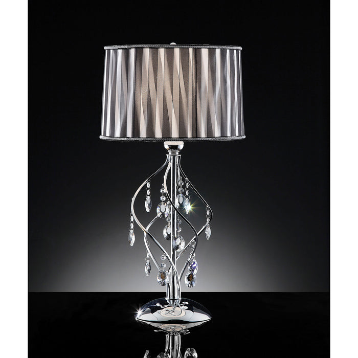 Arya Black/Chrome Table Lamp, Hanging Crystal image